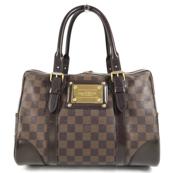 LOUIS VUITTON N52000 Damier Berkeley Bag Hand Bag Damier Canvas Ebene Brown - Picture 1 of 16
